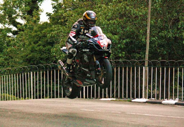 Ballaugh Bridge, Guy Martin sails to a third place finish in the Superstock race